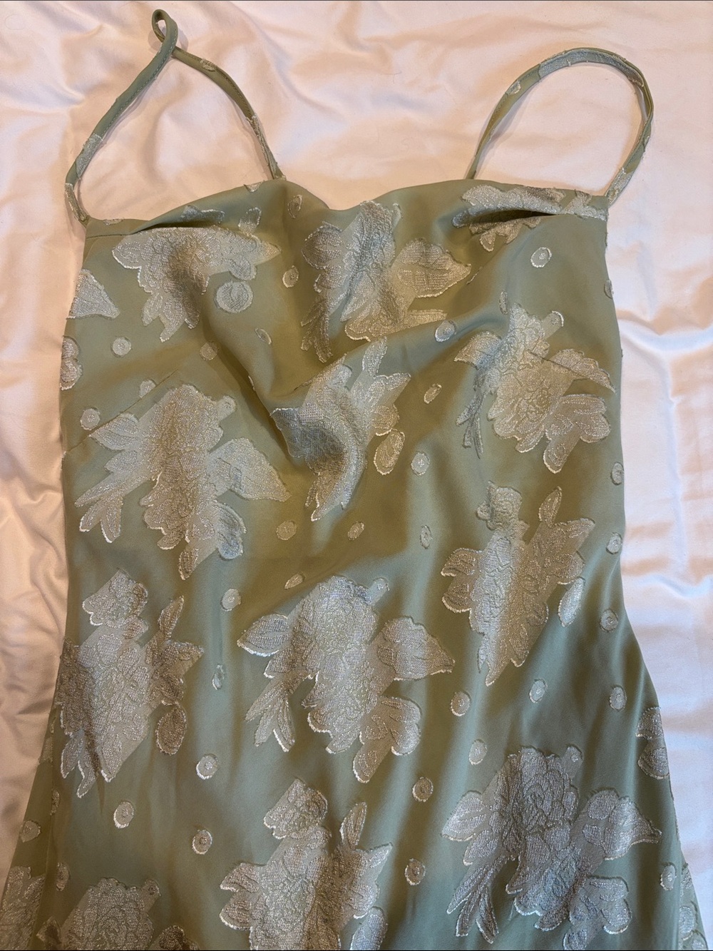 Hello Molly Sage Green Floral Slip Midi Dress with Thigh Slit